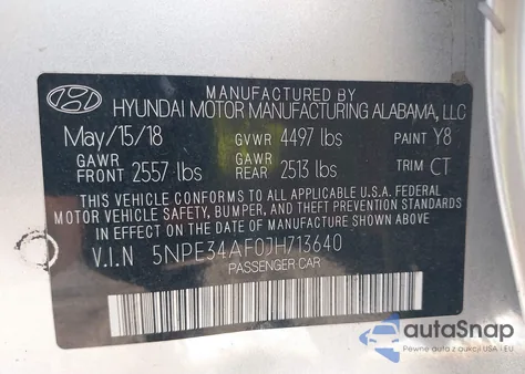 2018 Hyundai Sonata Sport+ from USA, damaged, VIN 5NPE34AF0JH713640